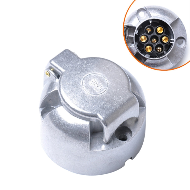 12V 7 Pin Round Plug Female Metal Trailer Adapter Connector Boat Carvan EU Plug, A0201