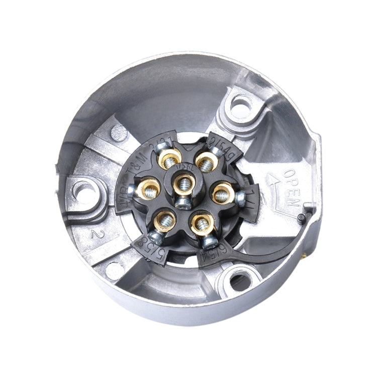 12V 7 Pin Round Plug Female Metal Trailer Adapter Connector Boat Carvan EU Plug, A0201