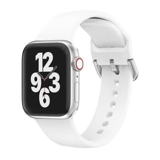 Single-color Silicone Buckle Replacement Strap Watchband For Apple Watch Series, 7 41mm / 6 & SE & 5 & 4 40mm / 3 & 2 & 1 38mm, 7 45mm / 6 & SE & 5 & 4 44mm / 3 & 2 & 1 42mm