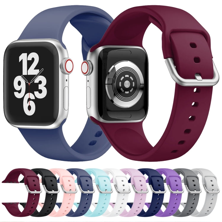 Single-color Silicone Buckle Replacement Strap Watchband For Apple Watch Series