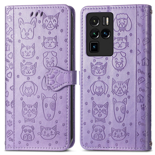 Lovely Cat and Dog Embossing Pattern Horizontal Flip Leather Case , with Holder & Card Slots & Wallet & Cartoon Clasp & Lanyard, For ZTE Nubia Z30 Pro, For Huawei Maimang 10 SE