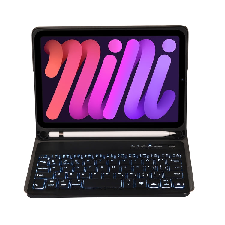 A06BS Ultra-thin Backlight Bluetooth Keyboard Leather Case with Holder & Pen Slot, For iPad mini 6 / mini 7, For iPad mini 6