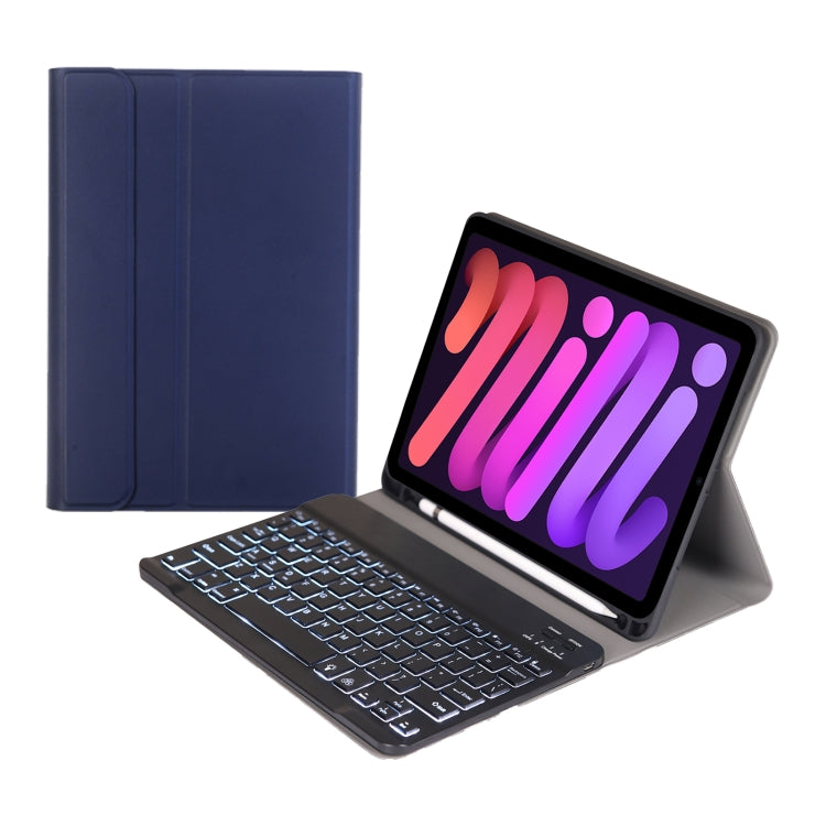 A06BS Ultra-thin Backlight Bluetooth Keyboard Leather Case with Holder & Pen Slot, For iPad mini 6 / mini 7, For iPad mini 6