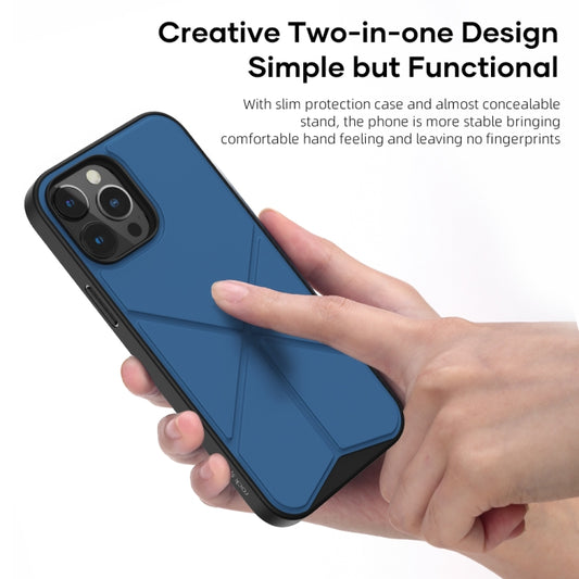 ROCK Element Plus TPU + PC Shockproof Protective Case with Folding Holder, For iPhone 13 Pro Max