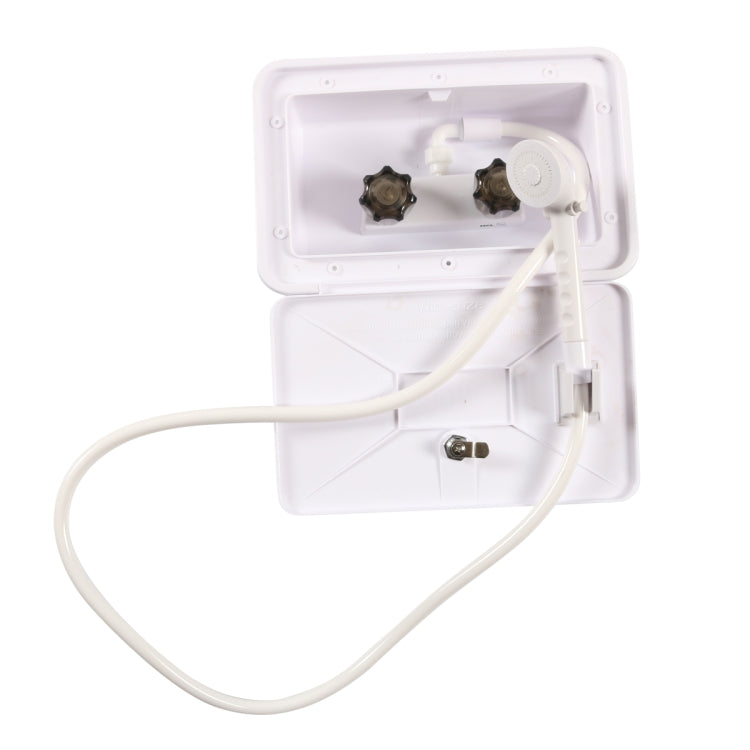 RV External Shower Box Head with Hose, A6622-01 White, A6622-02 Black
