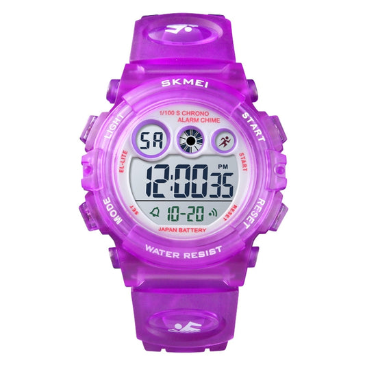 SKMEI 1451 LED Digital Stoppuhr Chronograph Leuchtende Kinder Sport Elektronische Uhr, 1451 (Transparentes Pink Blau), 1451 (Transparentes Lila), 1451 (Transparentes Himmelblau), 1451 (Transparentes Rosenrot), 1451 (Weißes Gehäuse Blauer Kreis)