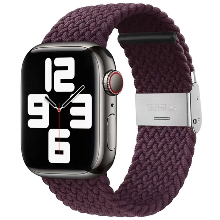 Nylon Braid One Buckle Replacement Watchband For Apple Watch Series, 7 45mm / 6&SE&5&4 44mm / 3&2&1 42mm
