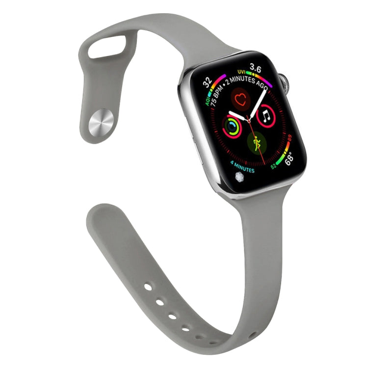 Slimming Silicone Replacement Watchband For Apple Watch Series, 7 41mm / 6&SE&5&4 40mm / 3&2&1 38mm, 7 45mm / 6&SE&5&4 44mm / 3&2&1 42mm