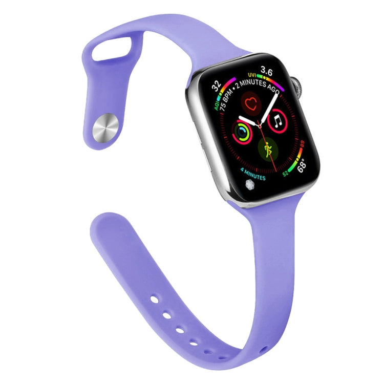 Slimming Silicone Replacement Watchband For Apple Watch Series, 7 41mm / 6&SE&5&4 40mm / 3&2&1 38mm, 7 45mm / 6&SE&5&4 44mm / 3&2&1 42mm