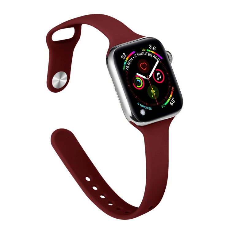 Slimming Silicone Replacement Watchband For Apple Watch Series, 7 41mm / 6&SE&5&4 40mm / 3&2&1 38mm, 7 45mm / 6&SE&5&4 44mm / 3&2&1 42mm