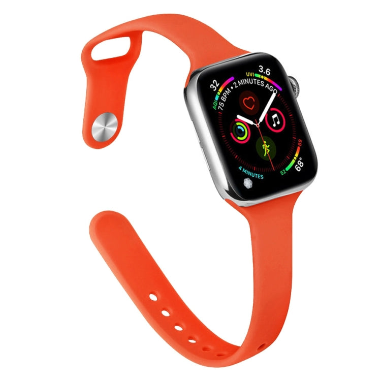 Slimming Silicone Replacement Watchband For Apple Watch Series, 7 41mm / 6&SE&5&4 40mm / 3&2&1 38mm, 7 45mm / 6&SE&5&4 44mm / 3&2&1 42mm