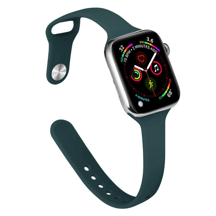 Slimming Silicone Replacement Watchband For Apple Watch Series, 7 41mm / 6&SE&5&4 40mm / 3&2&1 38mm, 7 45mm / 6&SE&5&4 44mm / 3&2&1 42mm