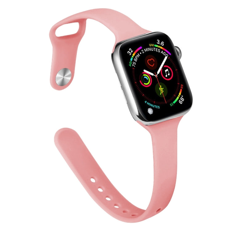 Slimming Silicone Replacement Watchband For Apple Watch Series, 7 41mm / 6&SE&5&4 40mm / 3&2&1 38mm, 7 45mm / 6&SE&5&4 44mm / 3&2&1 42mm