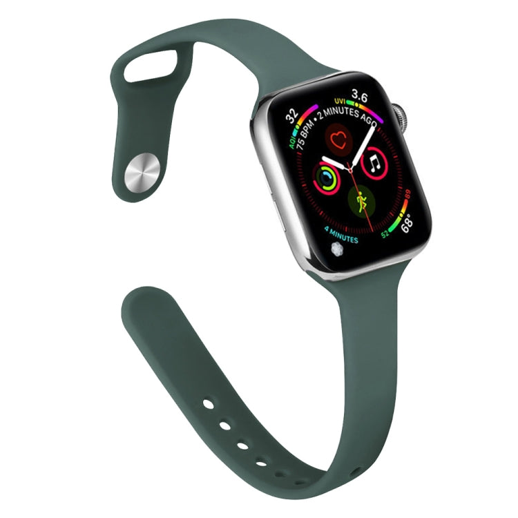 Slimming Silicone Replacement Watchband For Apple Watch Series, 7 41mm / 6&SE&5&4 40mm / 3&2&1 38mm, 7 45mm / 6&SE&5&4 44mm / 3&2&1 42mm