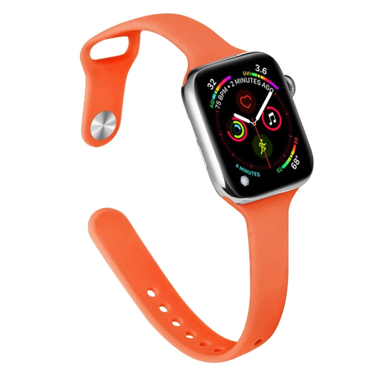 Slimming Silicone Replacement Watchband For Apple Watch Series, 7 41mm / 6&SE&5&4 40mm / 3&2&1 38mm, 7 45mm / 6&SE&5&4 44mm / 3&2&1 42mm
