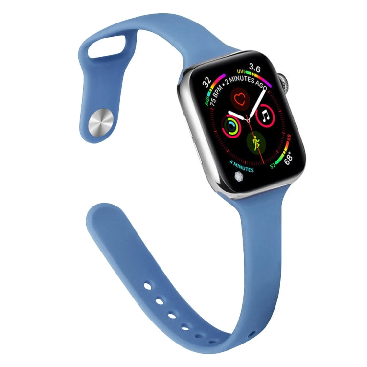 Slimming Silicone Replacement Watchband For Apple Watch Series, 7 41mm / 6&SE&5&4 40mm / 3&2&1 38mm, 7 45mm / 6&SE&5&4 44mm / 3&2&1 42mm