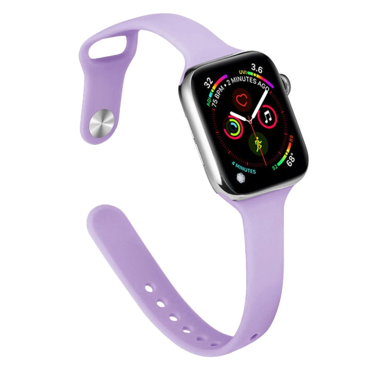 Slimming Silicone Replacement Watchband For Apple Watch Series, 7 41mm / 6&SE&5&4 40mm / 3&2&1 38mm, 7 45mm / 6&SE&5&4 44mm / 3&2&1 42mm