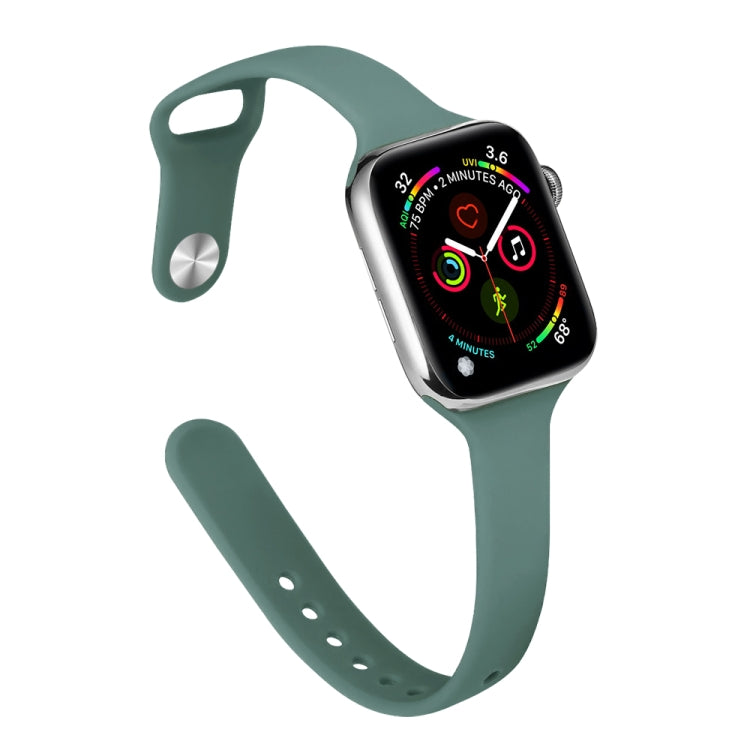 Slimming Silicone Replacement Watchband For Apple Watch Series, 7 41mm / 6&SE&5&4 40mm / 3&2&1 38mm, 7 45mm / 6&SE&5&4 44mm / 3&2&1 42mm