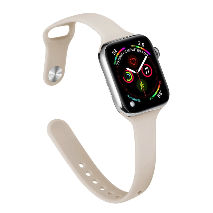 Slimming Silicone Replacement Watchband For Apple Watch Series, 7 41mm / 6&SE&5&4 40mm / 3&2&1 38mm, 7 45mm / 6&SE&5&4 44mm / 3&2&1 42mm