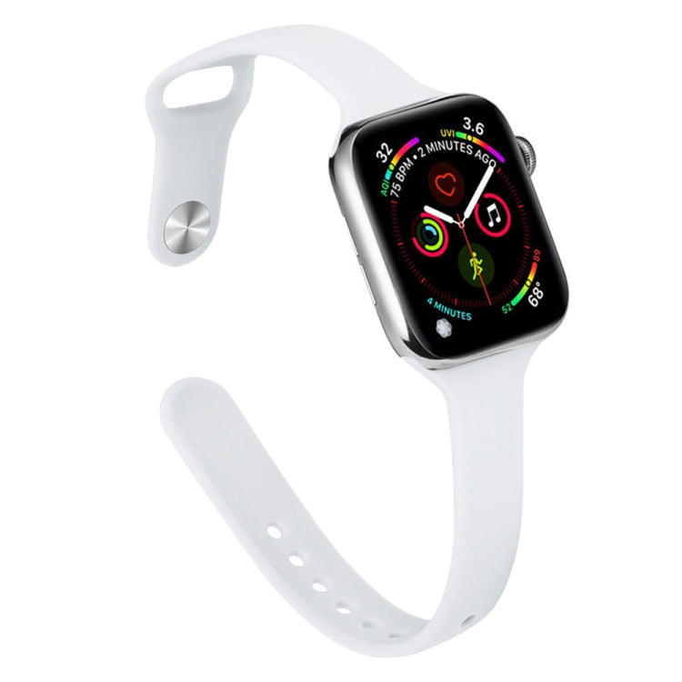 Slimming Silicone Replacement Watchband For Apple Watch Series, 7 41mm / 6&SE&5&4 40mm / 3&2&1 38mm, 7 45mm / 6&SE&5&4 44mm / 3&2&1 42mm
