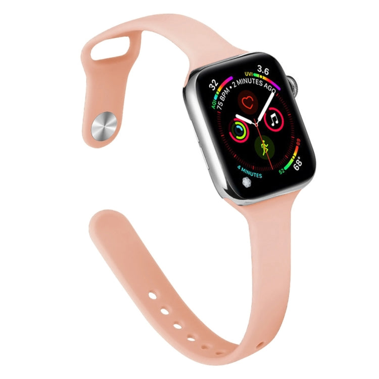 Slimming Silicone Replacement Watchband For Apple Watch Series, 7 41mm / 6&SE&5&4 40mm / 3&2&1 38mm, 7 45mm / 6&SE&5&4 44mm / 3&2&1 42mm