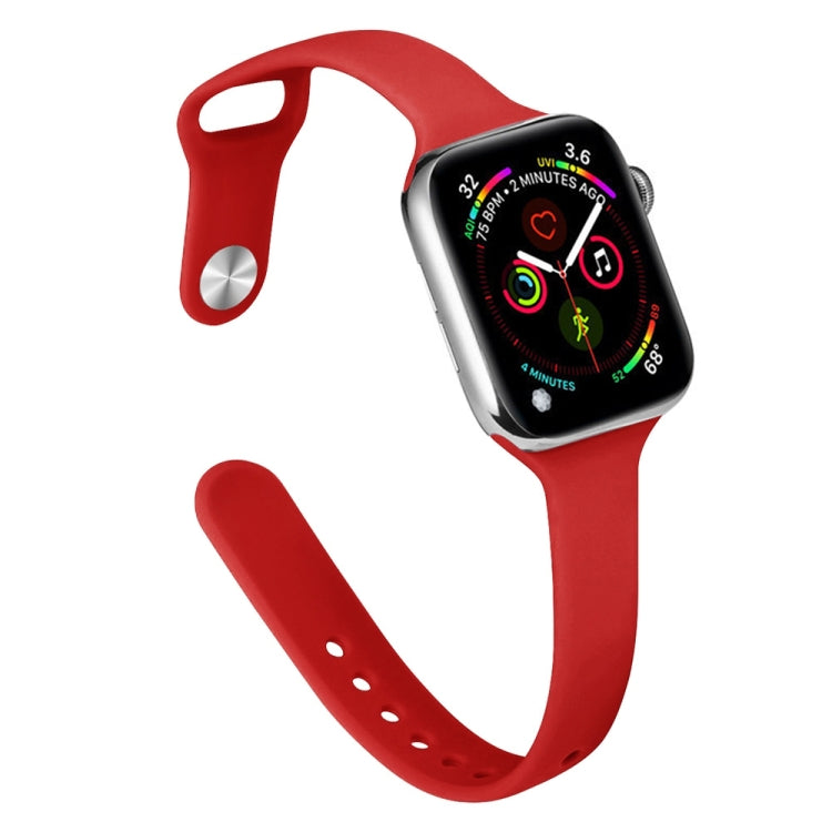 Slimming Silicone Replacement Watchband For Apple Watch Series, 7 41mm / 6&SE&5&4 40mm / 3&2&1 38mm, 7 45mm / 6&SE&5&4 44mm / 3&2&1 42mm