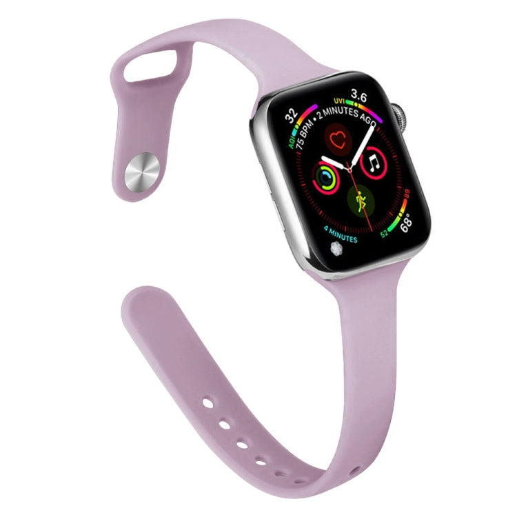 Slimming Silicone Replacement Watchband For Apple Watch Series, 7 41mm / 6&SE&5&4 40mm / 3&2&1 38mm, 7 45mm / 6&SE&5&4 44mm / 3&2&1 42mm