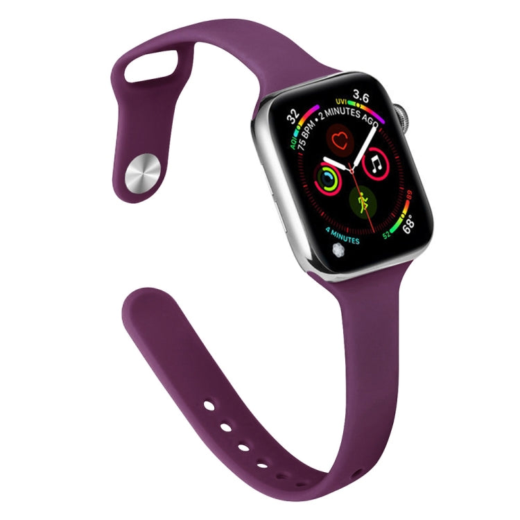 Slimming Silicone Replacement Watchband For Apple Watch Series, 7 41mm / 6&SE&5&4 40mm / 3&2&1 38mm, 7 45mm / 6&SE&5&4 44mm / 3&2&1 42mm