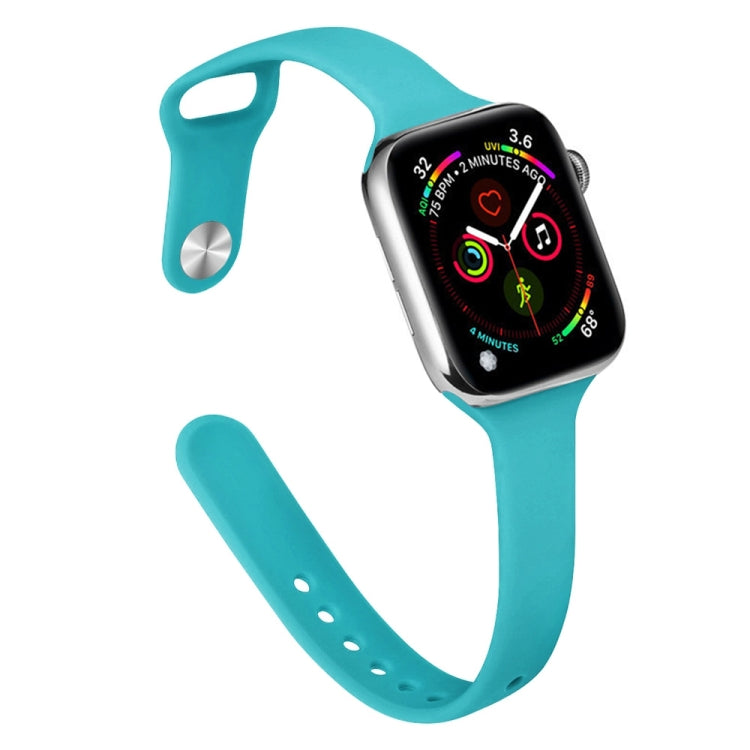 Slimming Silicone Replacement Watchband For Apple Watch Series, 7 41mm / 6&SE&5&4 40mm / 3&2&1 38mm, 7 45mm / 6&SE&5&4 44mm / 3&2&1 42mm