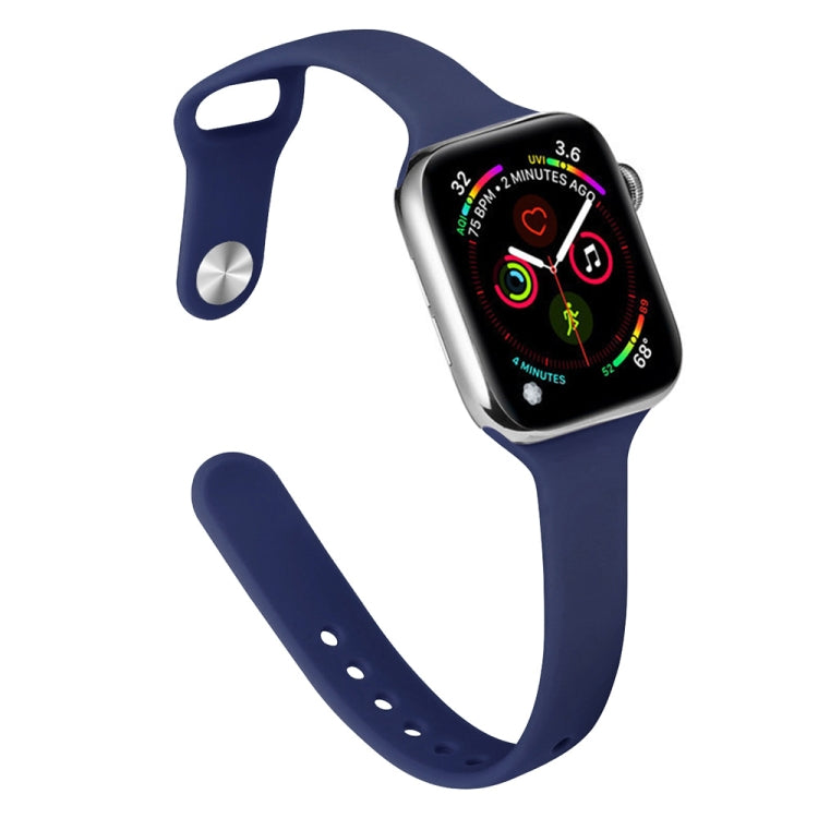 Slimming Silicone Replacement Watchband For Apple Watch Series, 7 41mm / 6&SE&5&4 40mm / 3&2&1 38mm, 7 45mm / 6&SE&5&4 44mm / 3&2&1 42mm