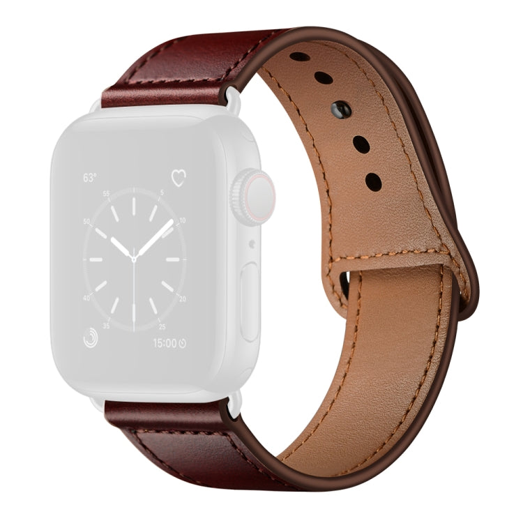 Leather Replacement Watchband For Apple Watch Series, 7 45mm / 6&SE&5&4 44mm / 3&2&1 42mm, 7 41mm / 6&SE&5&4 40mm / 3&2&1 38mm