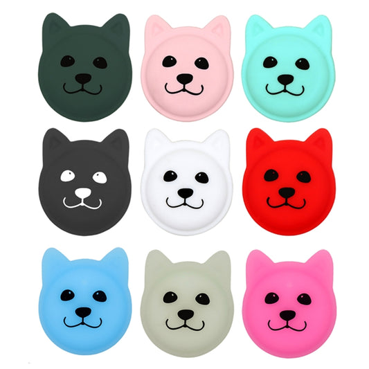 Étui en silicone pour collier d'animal de compagnie de dessin animé mignon, traceur anti-perte pour AirTag 2e génération / AirTag 1e génération, visage sérieux, smiley coquin, sourire Hanhan, sourire coquin