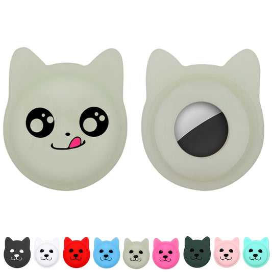 Cute Cartoon Pet Collar Anti-lost Tracker Silicone Case For AirTag, Serious Face, Naughty Smiley, Hanhan Smile, Naughty Smile