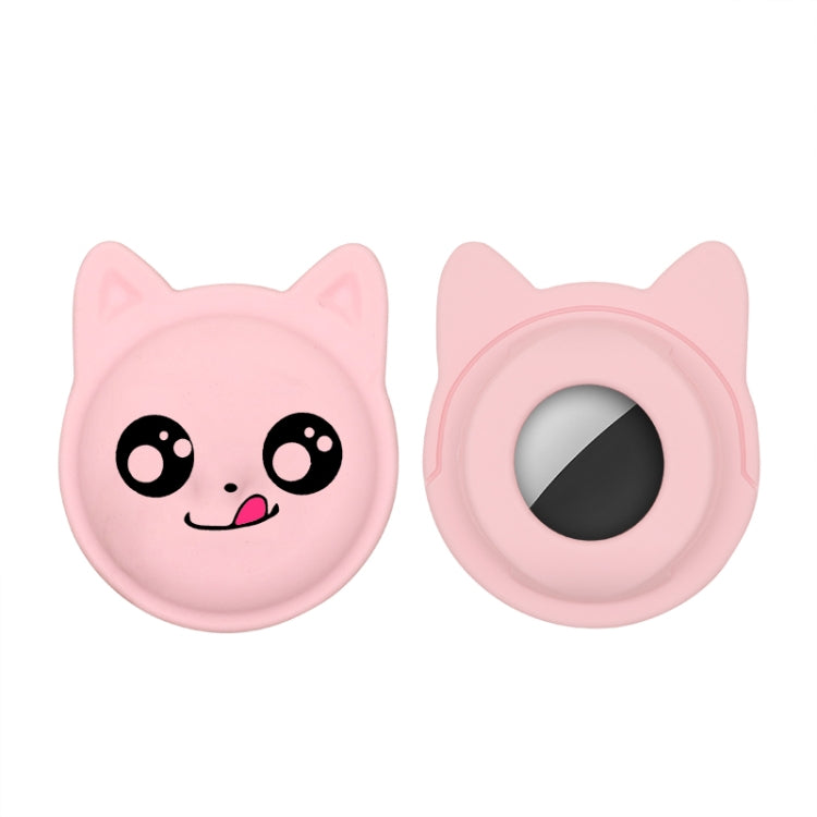 Cute Cartoon Pet Collar Anti-lost Tracker Silicone Case For AirTag, Serious Face, Naughty Smiley, Hanhan Smile, Naughty Smile