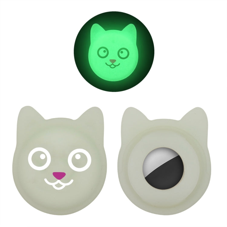 Cute Cartoon Pet Collar Anti-lost Tracker Silicone Case For AirTag, Serious Face, Naughty Smiley, Hanhan Smile, Naughty Smile