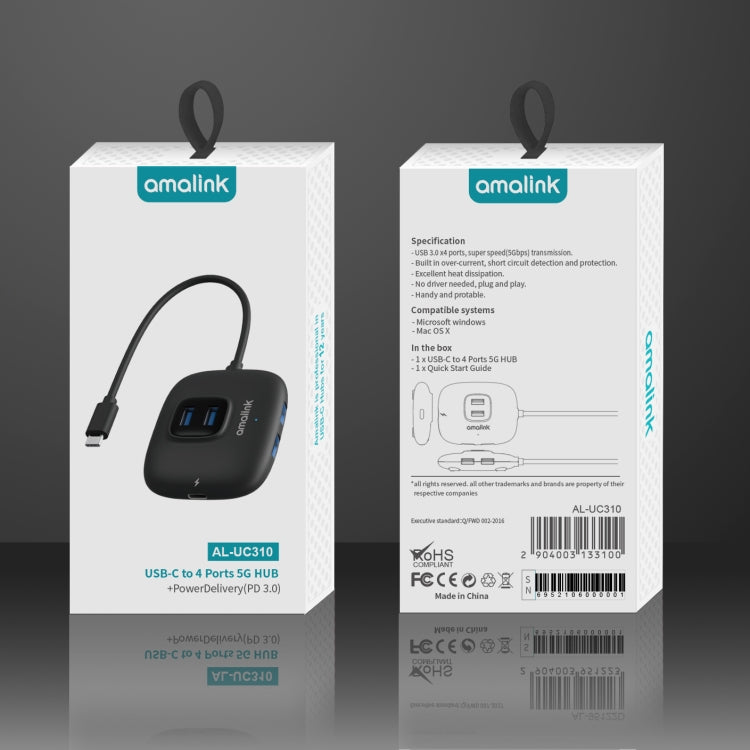 amalink UC310 Type-C / USB-C to 4 Ports USB Multi-function HUB, UC310