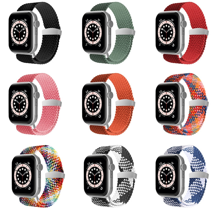 Nylon Braid Watchband For Apple Watch Series, 7 45mm / 6&SE&5&4 44mm / 3&2&1 42mm, 7 41mm / 6&SE&5&4 40mm / 3&2&1 38mm