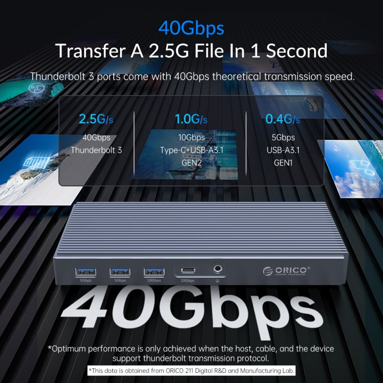 ORICO TB3-S2 Thunderbolt 3 M.2 Dual-bay Docking Station, TB3-S2