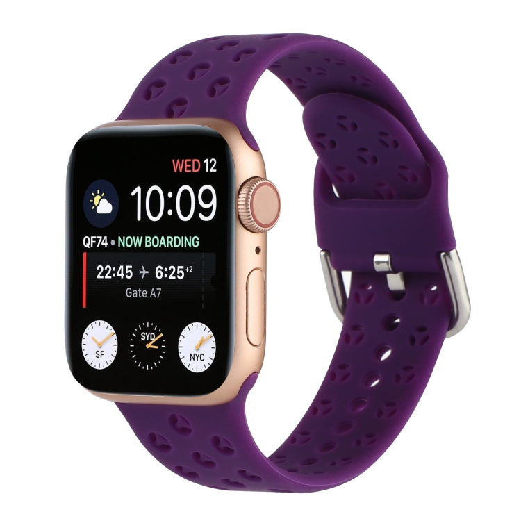 Hollow Out Silicone Watchband For Apple Watch Series, 7 41mm / 6&SE&5&4 40mm / 3&2&1 38mm, 7 45mm / 6&SE&5&4 44mm / 3&2&1 42mm