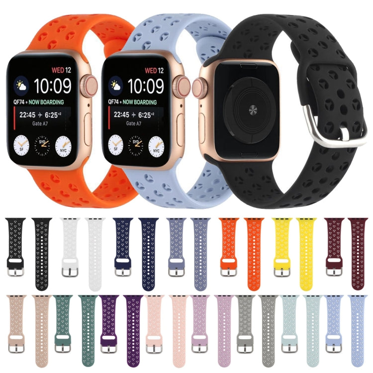 Hollow Out Silicone Watchband For Apple Watch Series, 7 41mm / 6&SE&5&4 40mm / 3&2&1 38mm, 7 45mm / 6&SE&5&4 44mm / 3&2&1 42mm