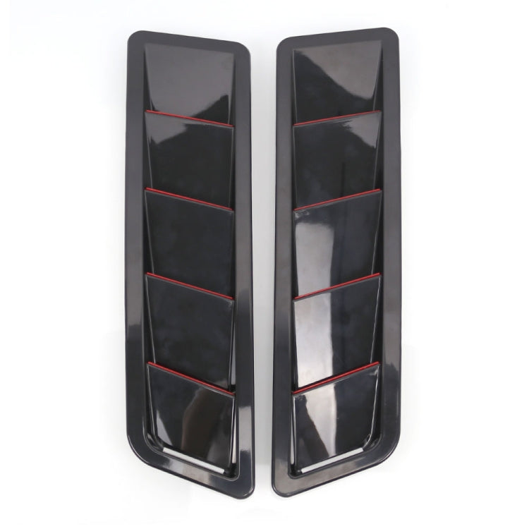 2 in 1 Car Air Intake Scoop Bonnet Hood Vent Louver Cooling Panel Trim Set, SSW007A-BK-R Black