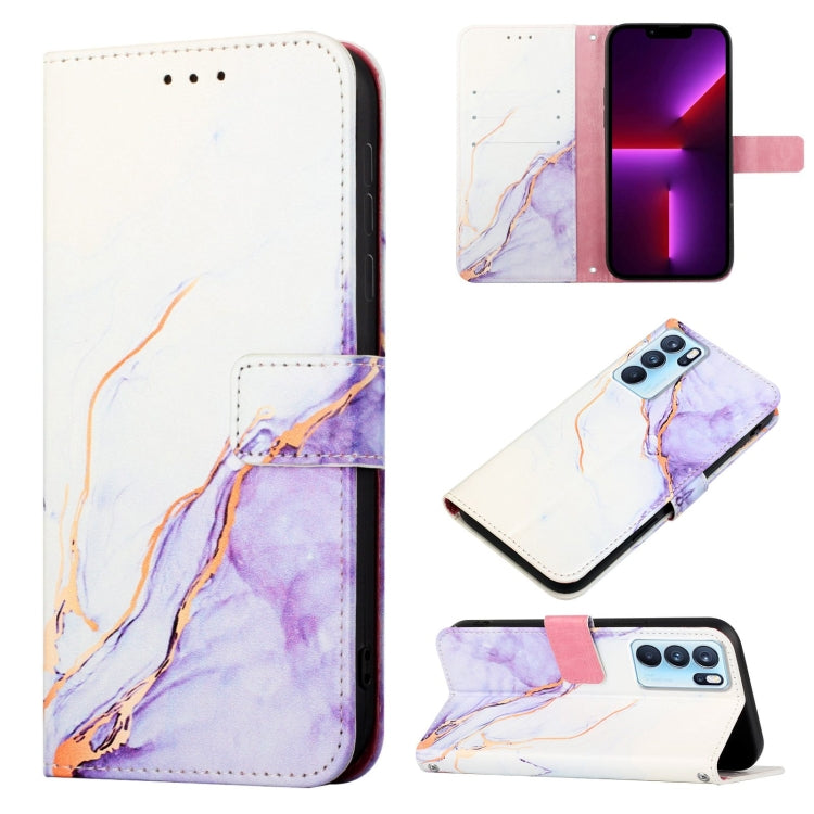 PT003 Marble Pattern Flip Leather Phone Case, For OPPO Reno6 5G, For OPPO Reno6 Pro 5G