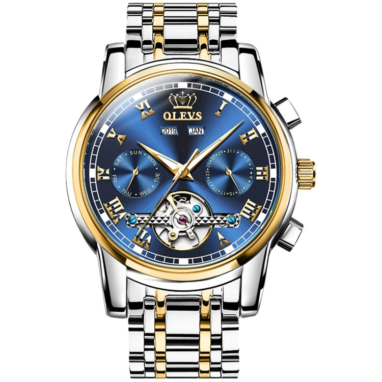 OLEVS 6607 Multi-function Men Big Flywheel Automatic Waterproof Mechanical Watch