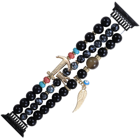 Beaded Crown Anchor Watchband For Apple Watch Series, 7 41mm / 6&SE&5&4 40mm / 3&2&1 38mm