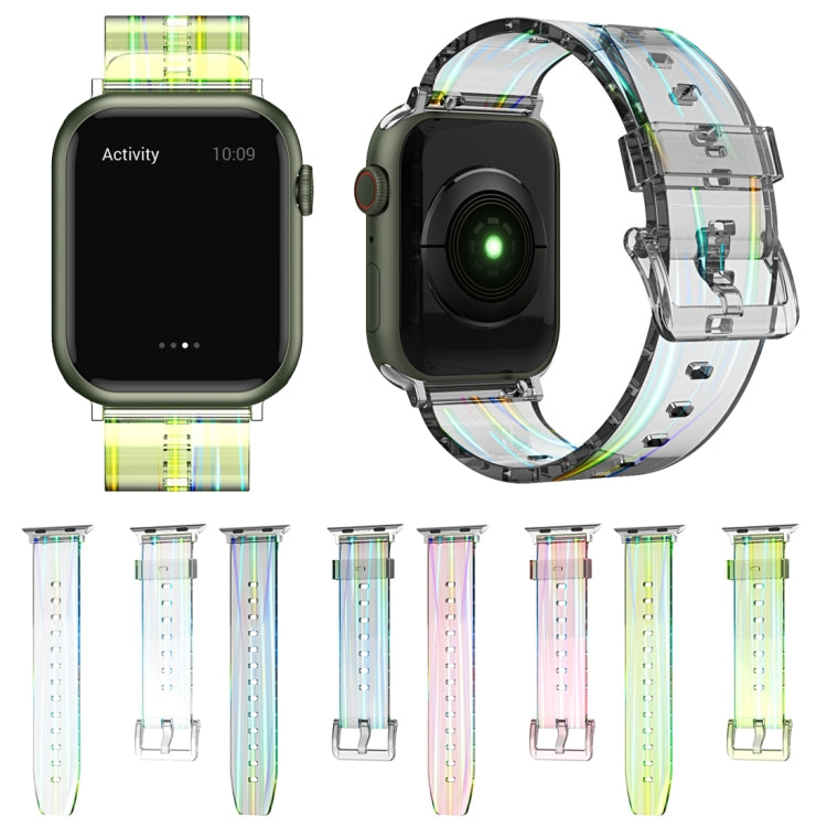 Aurora Transparent Silicone Watchband For Apple Watch Series, 7 41mm / 6&SE&5&4 40mm / 3&2&1 38mm