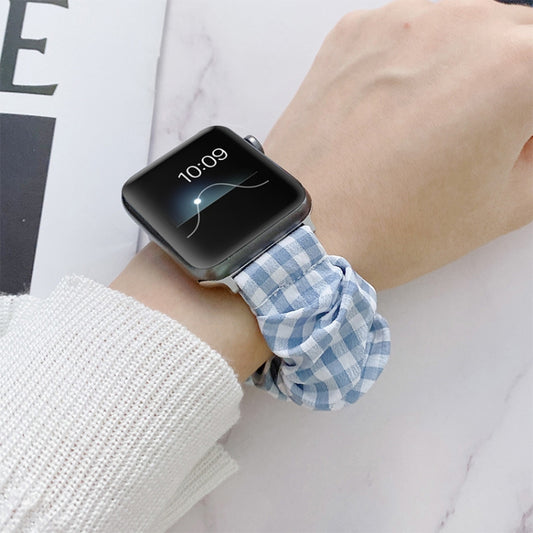 Single Loop Elasticity Cloth Grid Watchband For Apple Watch Series, 7 41mm / 6&SE&5&4 40mm / 3&2&1 38mm, 7 45mm / 6&SE&5&4 44mm / 3&2&1 42mm