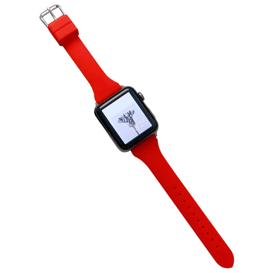 Small Waist Silicone Watchband For Apple Watch Series, 7 41mm / 6&SE&5&4 40mm / 3&2&1 38mm, 7 45mm / 6&SE&5&4 44mm / 3&2&1 42mm