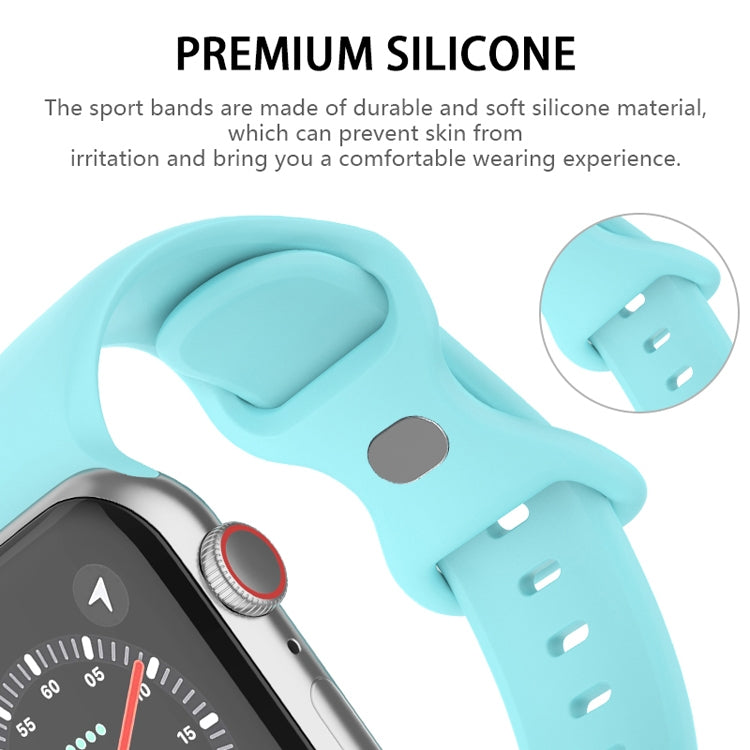 Butterfly Buckle Silicone Watchband, Size: S For Apple Watch Series, 7 41mm / 6&SE&5&4 40mm / 3&2&1 38mm, 7 45mm / 6&SE&5&4 44mm / 3&2&1 42mm