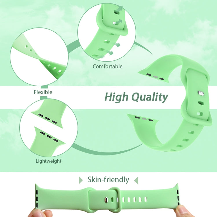Butterfly Buckle Silicone Watchband, Size: S For Apple Watch Series, 7 41mm / 6&SE&5&4 40mm / 3&2&1 38mm, 7 45mm / 6&SE&5&4 44mm / 3&2&1 42mm