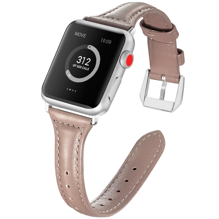 Genuine Leather Watch Band For Apple Watch Series, 7 41mm / 6&SE&5&4 40mm / 3&2&1 38mm, 7 45mm / 6&SE&5&4 44mm / 3&2&1 42mm